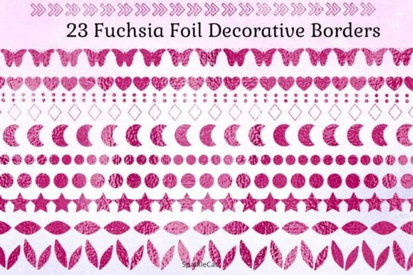 Borders - Fuchsia Foil