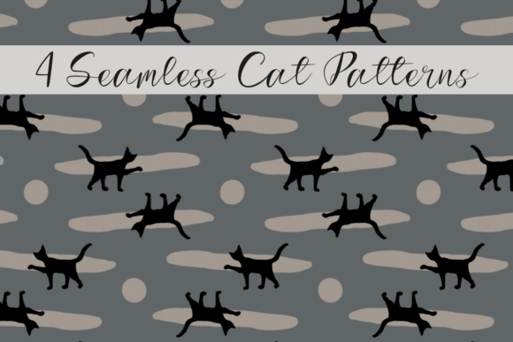 Cute Fun Retro Black Cat Seamless Tiles