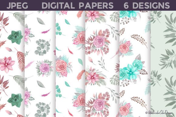 Flower Digital Papers Bundle