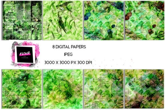 Green Digital Scrapbooking Papers Set: A Creative Revolution in Digital Design
