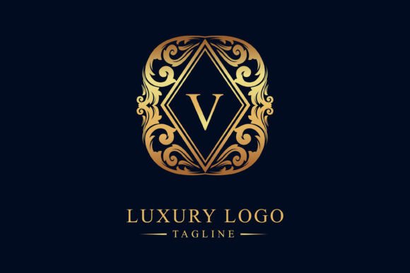 Letter V Alphabet Logo Luxury Ornament: A Timeless Symbol of Elegance and Sophistication