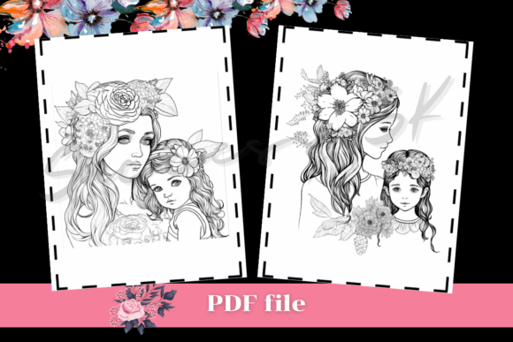 Mother’s Day Coloring Page, KDP Interior