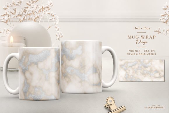 Mug Sublimation Beige Watercolor Silver: A Versatile Design for Creative Projects