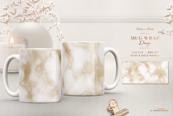 Mug Sublimation Beige Watercolor W Gold: A Versatile Design for Creative Projects