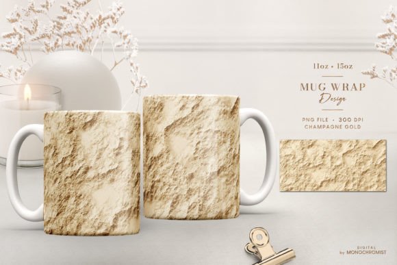 Mug Sublimation Champagne Gold Nugget