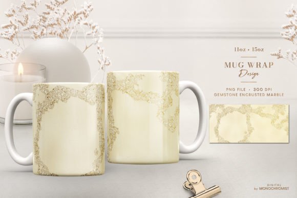Mug Sublimation Gold Marble Shimmer Vein