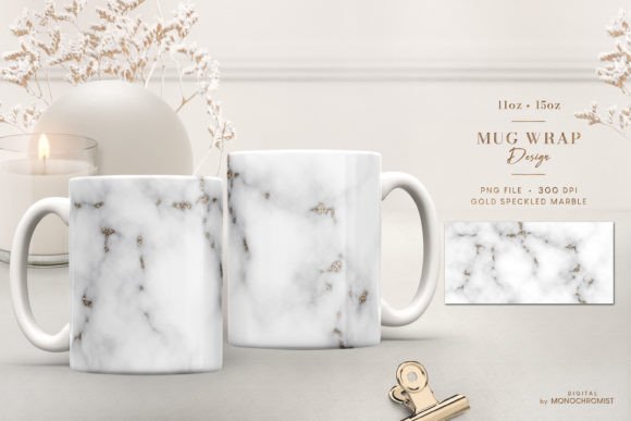 Mug Sublimation White Marble Gold