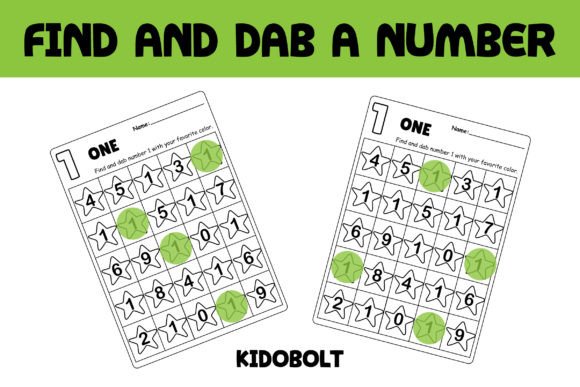 PreK Dab a Dot Number Worksheet - 1