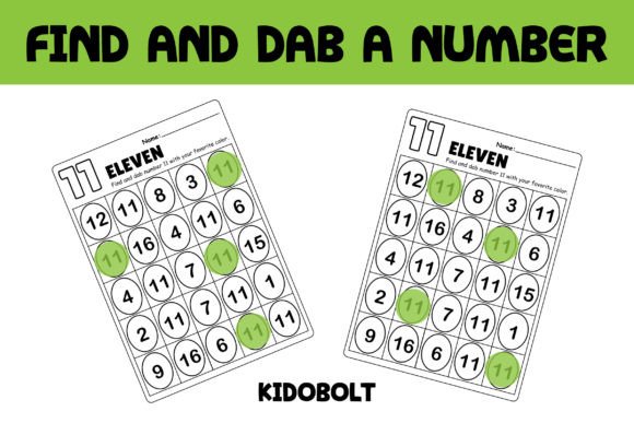 PreK Dab a Dot Number Worksheet - 11: A Fun Way to Learn Numbers