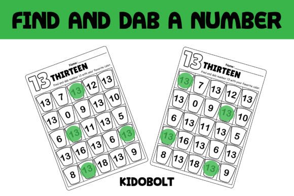 PreK Dab a Dot Number Worksheet - 13: A Fun Way to Teach Number Recognition