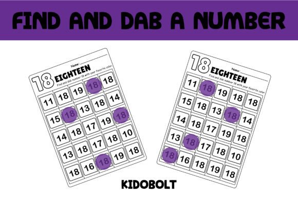 PreK Dab a Dot Number Worksheet - 18