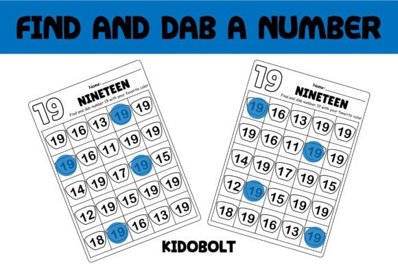 PreK Dab a Dot Number Worksheet - 19