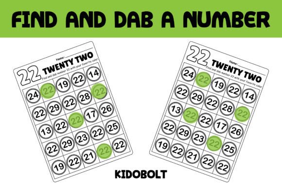 PreK Dab a Dot Number Worksheet - 22