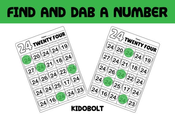 PreK Dab a Dot Number Worksheet - 24