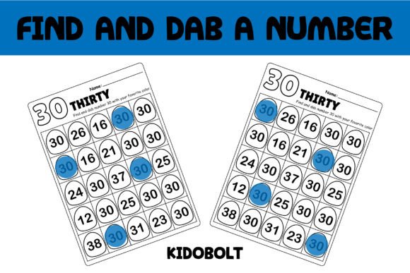 PreK Dab a Dot Number Worksheet - 30