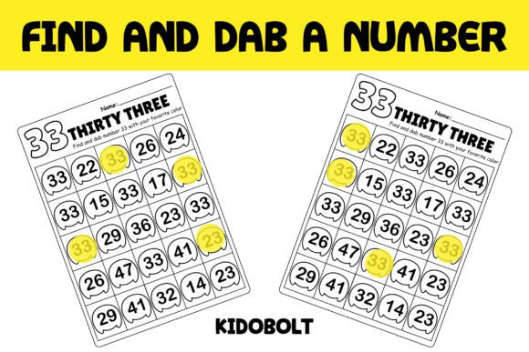 PreK Dab a Dot Number Worksheet - 33