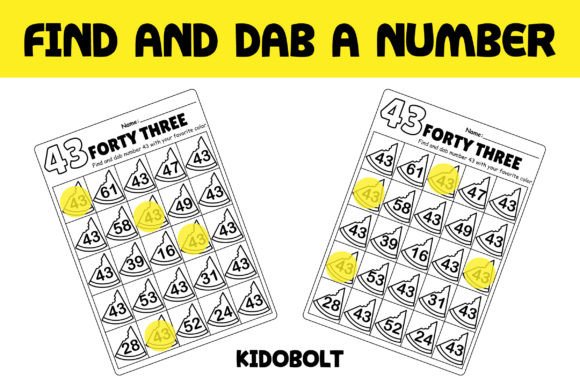 PreK Dab a Dot Number Worksheet - 43