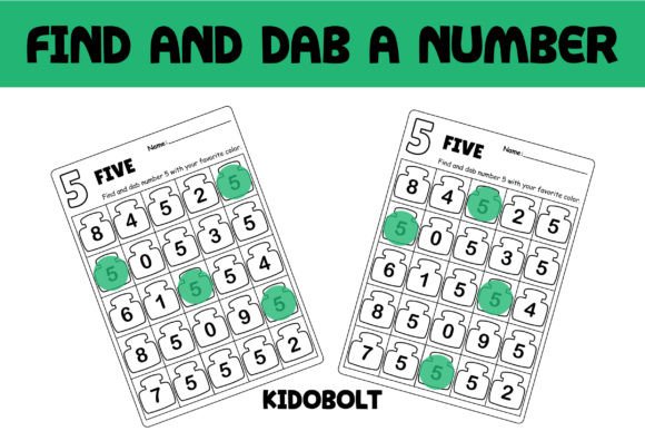 PreK Dab a Dot Number Worksheet - 5
