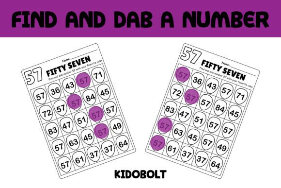PreK Dab a Dot Number Worksheet - 57