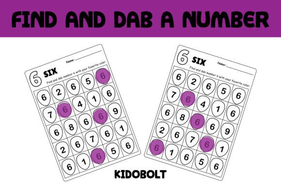 PreK Dab a Dot Number Worksheet - 6