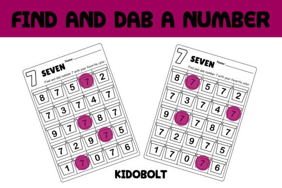 PreK Dab a Dot Number Worksheet - 7: A Fun Way to Teach Number Recognition