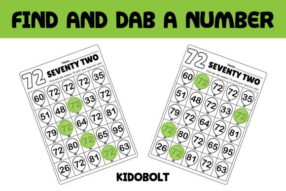 PreK Dab a Dot Number Worksheet - 72: A Fun Way to Teach Number Recognition