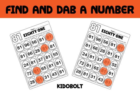 PreK Dab a Dot Number Worksheet - 81