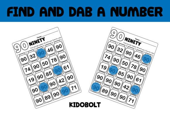 PreK Dab a Dot Number Worksheet - 90