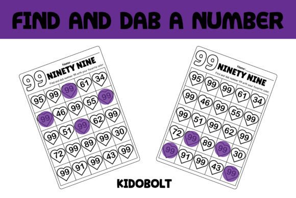 PreK Dab a Dot Number Worksheet - 99: A Creative Way to Teach Number Recognition