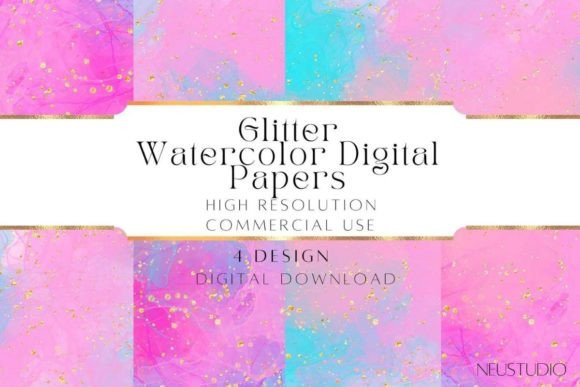 Rainbow Glitter Watercolor Backgrounds: A Versatile Creative Resource