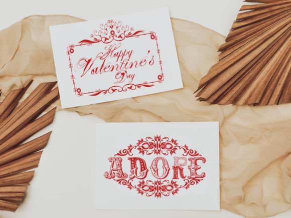 Red Vintage Valentine Greetings Frames