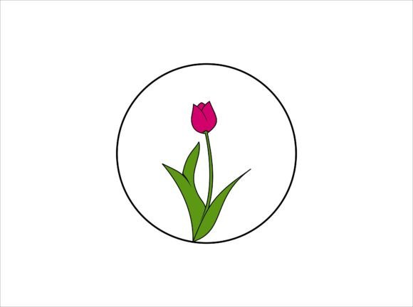 Rose with Leaves. Vector Illustration