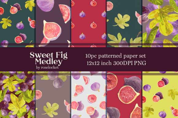 Sweet Figs Watercolor Scrapbook Paper