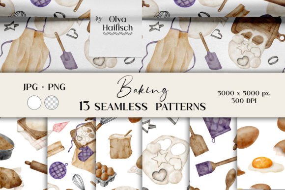 Watercolor Baking Seamless Patterns Set: A Creative Addition to Digital Design