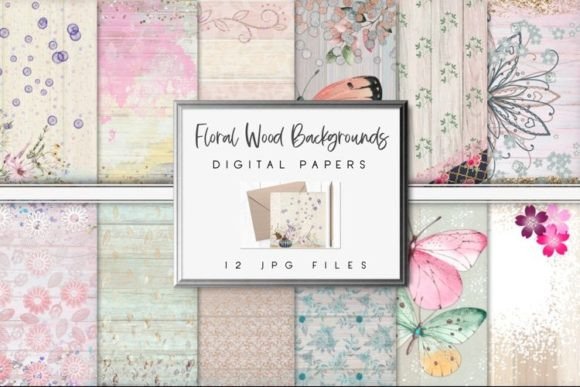 Wooden Floral Digital Papers: A Versatile Resource for Creative Projects